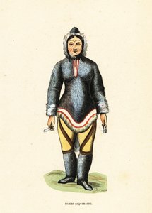 Inuitvrouw met gezichtstatoeages, Mackenzie River, Yukon, Canada door Duverger Duverger