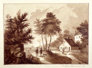 Uitzicht op Brook Green, Hammersmith, Londen