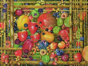 Fruit in Bamboedoos door E.B. Watts
