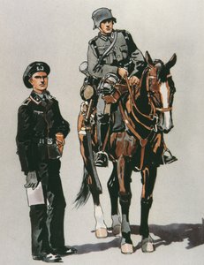 Tankofficier en bereden soldaat van het Duitse leger door E. (after) Dobrich