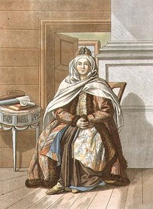 Tartaarse vrouw uit Tomsk, gegraveerd door Jegor Skotnikoff (1782-1843)