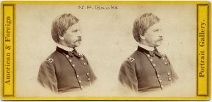 Nathaniel Prentice Banks (1816-94), Amerikaanse politicus en generaal van het Unieleger (stereofoto) door E. Anthony