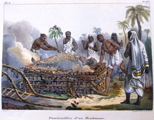 Brahmin begrafenis, India, midden 19e eeuw