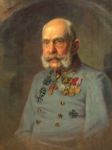 Keizer Frans Joseph I in het dienstuniform van een Oostenrijkse veldmaarschalk door E. Bieber