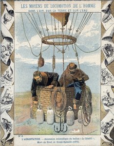 Journalist Joseph Eustache Croce Spinelli (1845-1875), marineofficier Henri Theodore Sivel (1834-1875), en Franse auteur en wetenschapper Gaston Tissandier (1843-1899) worden gezien in de mand van de ballon Zenith na bewusteloos te zijn geraakt door zuurst