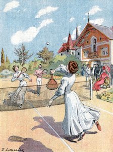 Tennis, ca. 1910 door E. Letellier