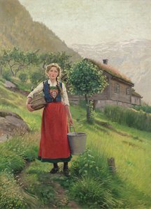 Zomerbergweide meisje door E. Normann