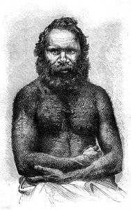 Australische aboriginal door Etienne Antoine Eugene Ronjat