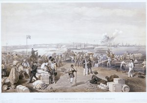 Ontscheping van de expeditie naar Kertch bij Kamish Bournou, 1855 door E Walker