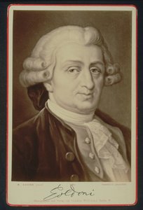 Portret van Carlo Goldoni (1707-93) door E. after Hadler