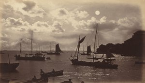 Maanlichteffect-Baai van Panama, 1877 door Eadweard Muybridge
