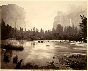 Vallei van Yosemite, vanaf Rocky Ford door Eadweard Muybridge