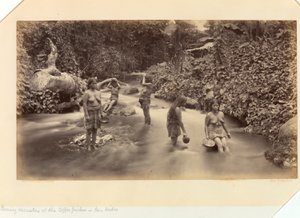 Avondrecreatie van de koffieplukkers, San Isidro, van de Pacifische kust van Midden-Amerika en Mexico; de Isthmus van Panama; Guatemala; en de teelt en verzending van koffie door Eadweard Muybridge