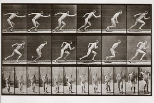 Man die rent, Plaat 59 uit Animal Locomotion, 1887 door Eadweard Muybridge