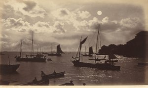 Maanlichteffect-Baai van Panama door Eadweard Muybridge