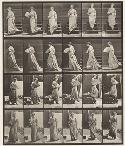Plaat 141. Trap Afgaan en Waaier Flirten door Eadweard Muybridge