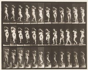 Trap aflopen; waterkruik op rechter schouder draaien door Eadweard Muybridge