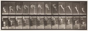 Plaat 152. Springen; Recht omhoog springen door Eadweard Muybridge