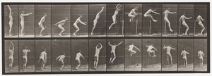 Plaat 161. Springen; Staand Hoogspringen door Eadweard Muybridge