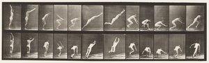 Plaat 162. Springen; Staande brede sprong door Eadweard Muybridge