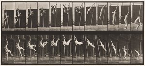 Plaat 165. Springen; polsstokhoogspringen door Eadweard Muybridge