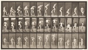 Plaat 171. Op een stut stappen; Naar beneden springen, draaien door Eadweard Muybridge