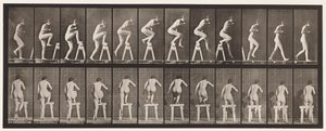 Plaat 178. Op en over een schraag stappen door Eadweard Muybridge