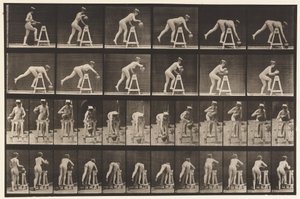 Plaat 203. Over een stut buigen met waterkruik door Eadweard Muybridge