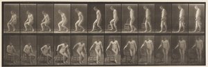 Plaat 236. Stoel plaatsen en gaan zitten, 1885 door Eadweard Muybridge