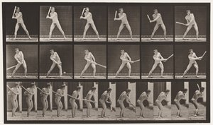 Plaat 275. Honkbal; slaan (lage bal) door Eadweard Muybridge