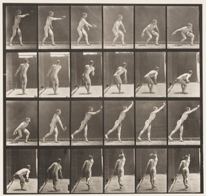 Plaat 307. IJzeren schijf werpen, 1872-1885 door Eadweard Muybridge