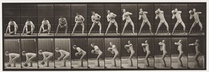 Een rots van 75 pond optillen door Eadweard Muybridge