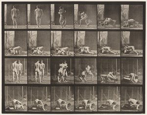 Plaat 346. Worstelen, greep door Eadweard Muybridge