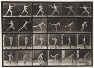 Een speer werpen door Eadweard Muybridge