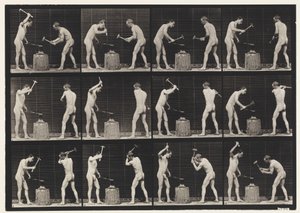 Plaat 374. Smeden, Twee Modellen, Hameren op Aambeeld door Eadweard Muybridge