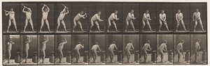 Plaat 376. Smid, hameren op aambeeld, twee handen, 1872-1885 door Eadweard Muybridge