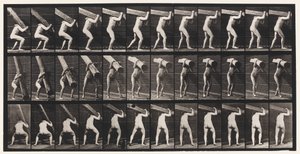 Plaat 383. Een Boomstam op Schouder Tillen door Eadweard Muybridge
