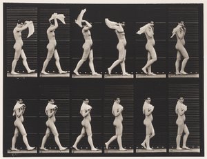 Plaat 40. Lopen, Zakdoek Over Schouders Gooien door Eadweard Muybridge