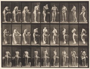 Plaat 412. Wassen, gezicht afvegen en omdraaien door Eadweard Muybridge