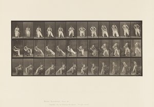 Plaat 420. Toilet; opstaan van stoel en kleding aantrekken, 1885