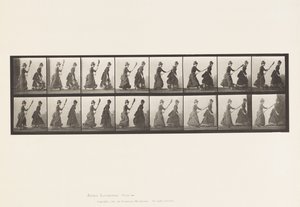 Twee Modellen, 16 Achtervolgt 4 met een Bezem door Eadweard Muybridge