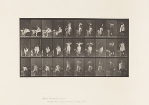 Plaat 494. Diverse fasen van het toilet door Eadweard Muybridge