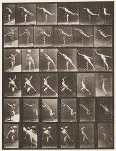 Plaat 523. A, een slag toebrengen; B, schijf werpen door Eadweard Muybridge