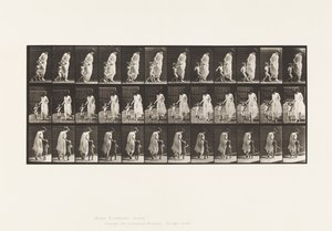 Plaat 72. Rennen, kind (70) aan de hand leiden door Eadweard Muybridge
