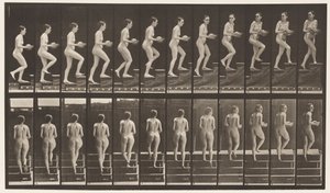Plaat 94. Trappen opgaan, rondkijken; Kom in handen door Eadweard Muybridge