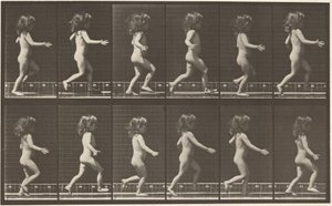Plaat nummer 469. Rennend kind,1887 (foto) door Eadweard Muybridge