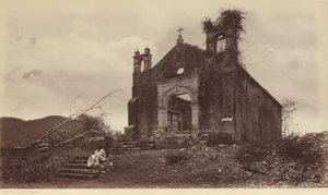 Ruïnes van de kerk van San Miguel, Panama,1877 (foto) door Eadweard Muybridge