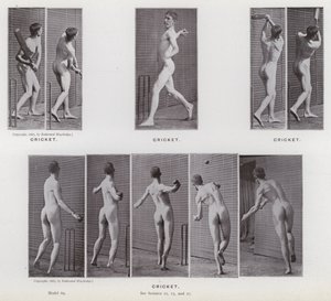 De menselijke figuur in beweging: Cricket door Eadweard Muybridge