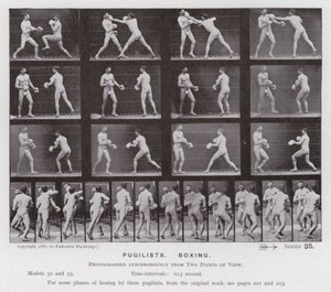 De menselijke figuur in beweging: Boksers, boksen door Eadweard Muybridge