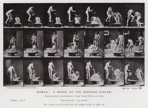 De menselijke figuur in beweging: Vrouw, een schok voor het zenuwstelsel door Eadweard Muybridge